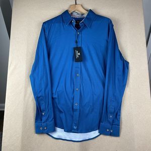 Buttercloth Shirt  Large Slim Fit Blue Flip Cuff New With Tags
